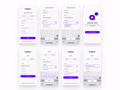 Editor form login registration singup ui user experience