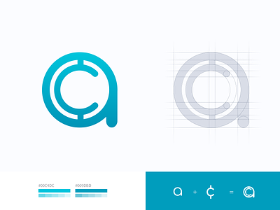 ac logo concept a branding cent grid logo identity logo