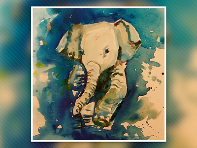 Baby Elephant art elephant painting watercolor