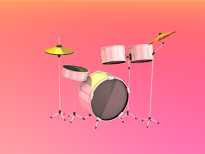 Drums Love 3d c4d drums glowingstudio pink pinky render rocker