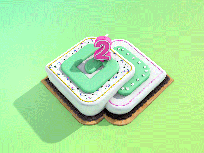 Birthdaycake 3d animation anniversary birthday birthdaycake c4d cake gift glowingstudio motion pastel render