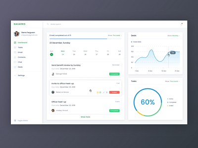 Navarro CRM app appdesign clean community crm dailyui dashboard design dribbblers erp gfxmob graphic design icon illustration modern navigation portfolio statistic ui ux