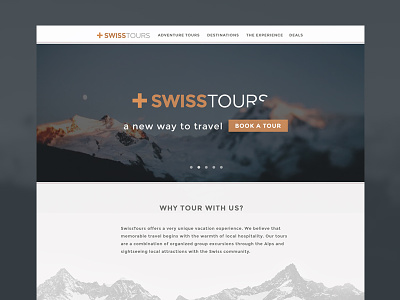 Swiss Tours | Website branding complimentary colors layout switzerland travel user interface ux web design