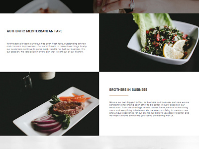 Mezza Restaurant Website - Commercial Photography commercial photography food layout menu restaurant web design