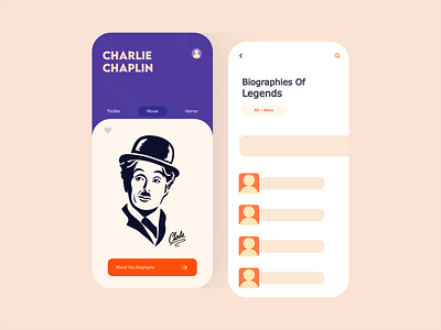 Biography - Mobile App animation app design icon illustration typography ui ux vector web