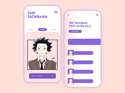 Anime - Mobile App app app concept app design app ui art design illustration interface design interfacedesign ui userinterface ux vector web