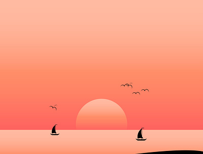 Sunset | Digital Art app design art art direction artwork background background design branding design graphic illustration kite rahatlmao sun tranding trandy 2021 typography ui vector