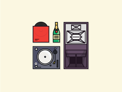 Weekend flat icons illustration