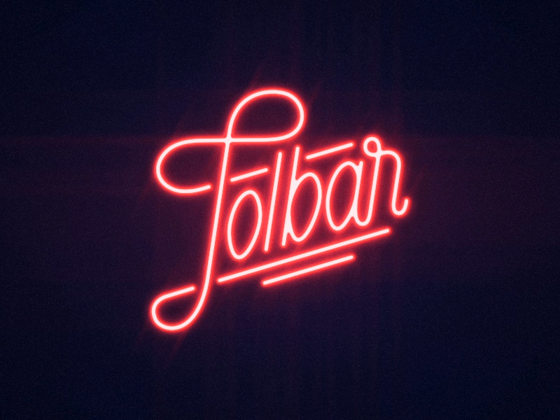 Tolbar animation logo neon type typography