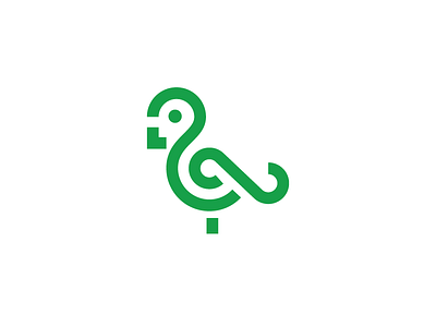 Bird Icon bird curves green icon line