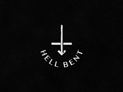 Hell Bent. arrow cross dark graphic illustration patches pins print texture type