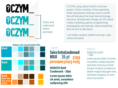 O CZYM_ colours blue brand brand design brand identity branding branding design design grey logo orange