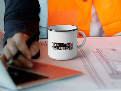 CONCRETNIE NA BUDOWIE mug brand brand design brand identity branding colorful grey logo orange