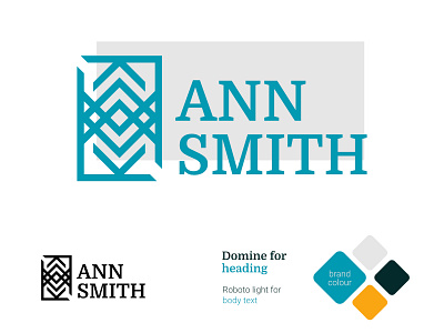 Ann Smith logo blue brand brand design brand identity branding grey logo