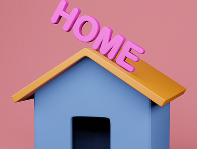 HOME 3d design icon illustration ui