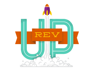 Revup Unused Logo Option banner logo ribbon rocket