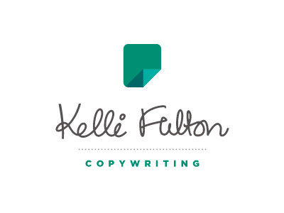 Kelli Fulton Copywriting Logo Concept flat logo paper writing