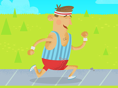 Joghog Runner Illustration android cartoon concept fitness game illustration iphone race run runner