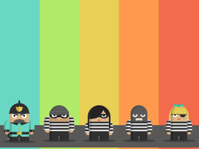 Pilfer Characters burglar card characters deck game heist illustration pilfer robber