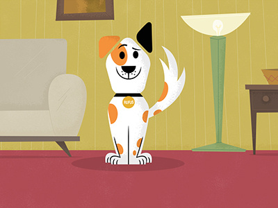 Dwab Living Room blog couch dog illustration lamp