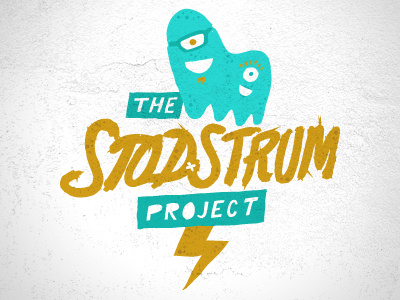 Stodstrum Logo Rebound ameoba blob gold lightning logo project teal