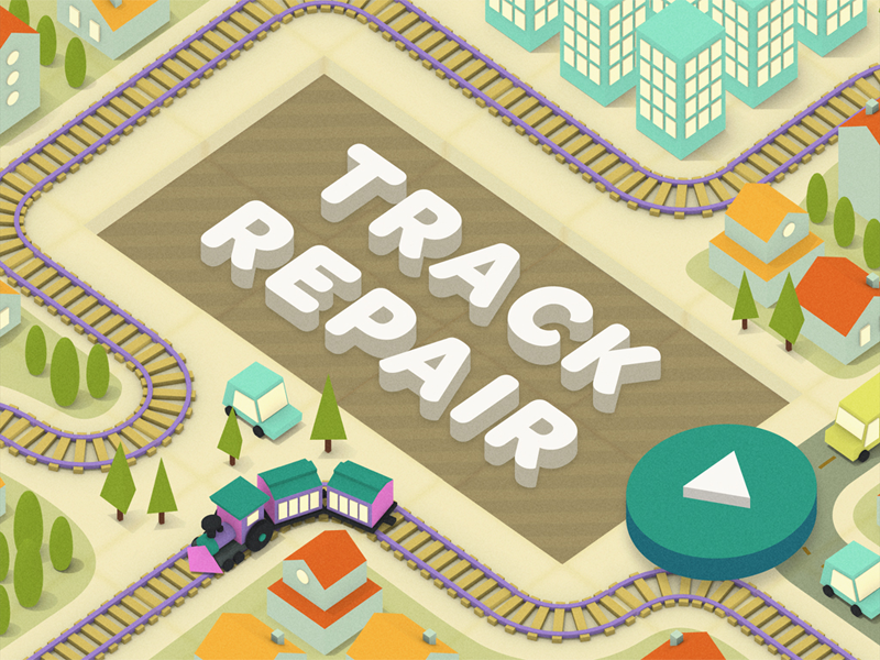 Hmh Puzzler 1 track train game low poly 3d