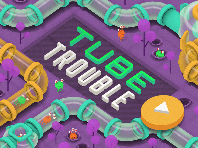 Hmh Puzzler 2 tubes alien game low poly 3d