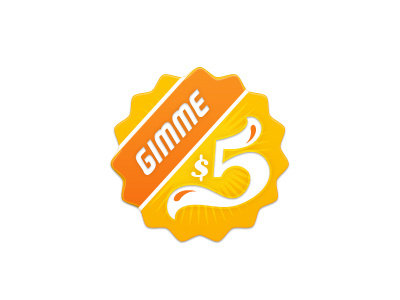 Gimme 5 Badge 5 bade circle five gimme icon orange