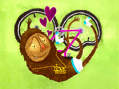 Unconditional Love (Bike wreck) bike furry love sasquatch socks underpants wreck yeti