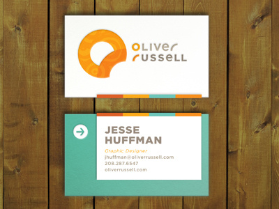 Oliver Russell Biz Card Concept business card letterpress oliver russell sticker