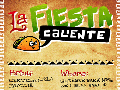 La Fiesta Caliente Flyer caliente fiesta flyer la mexican spanish