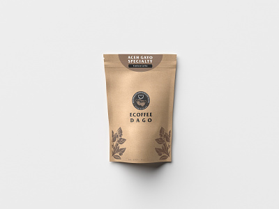 ECoffee Dago Packaging (Front Side) brand brand design brand identity branding branding design coffee coffee bean design layout layout design packaging packaging design packaging mockup paper bag promotion promotional promotional design