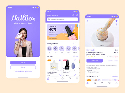 mobile e-commerce: chain of manicure shops app beauty design ecommerce makeevaflchallenge makeevaflchallenge3 nails shop ui ux