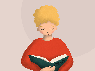 reading boy - vector