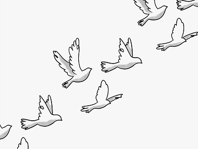 flying birds clipart black and white