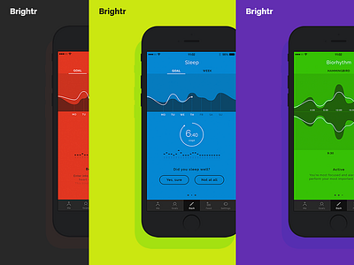 Brightr Colors app branding colors dashboard design graph health ios tracking ui