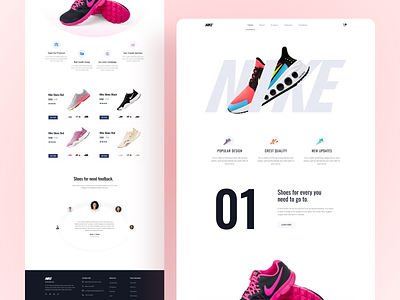 Nike Shoes Product Landing page clean concept fashion homepage interface landing page minimal prcduct landing page product reebok shoes shoes landing page shop store trending ui ui ux design visual web website