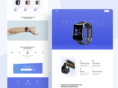Smart Watch Product Landing Page ecommerce landing page product landing page product page product website shop app shop landing page smart watch landing page store store landing page ui ux watch landing page watch typogrpahy watches web design