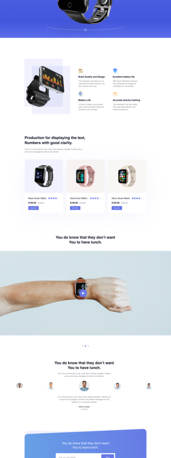 Smart Watch Product Landing Page by Alamin Hossen for ITO Team on Dribbble