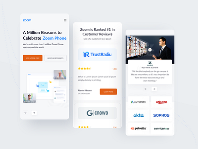 Zoom _ SaaS Landing page Responsive Design alamin hossen ecommerce landing page mobile app design responsive responsive ui design saas saas app saas design saas landing page saas website software as a service software as a service website software landing page ui ux web design