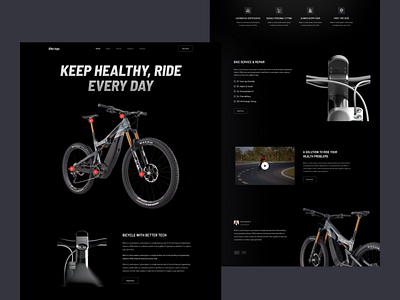 Product landing page. Cycle bike
