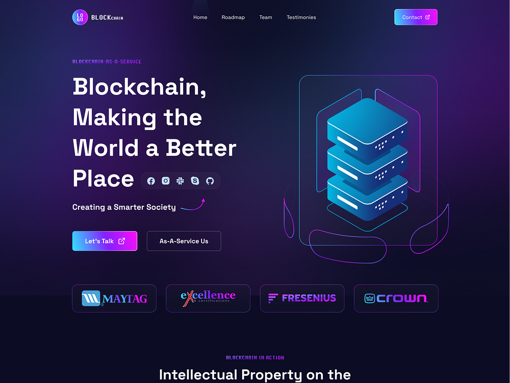 Blockchain ~ Landing page by Alamin Hossen for ITO Team on Dribbble