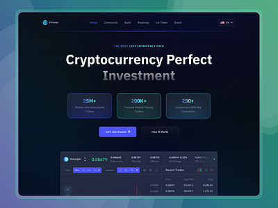 Trading - Cryptocurrency 3d design crypto crypto currency crypto dashboard crypto landing page crypto wallet crypto wallet web crypto web cryptocurency web cryptocurrency landing page cryptocurreny glass effect header homepage landing page testimonial uiux wallet landing page web website