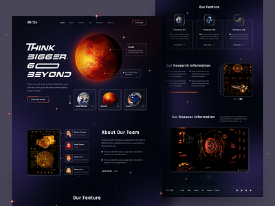 Space Travel & Research - Landing Page animation astronaut branding earth galaxy home page landingpage learning platform motion graphics nasa planet satellite system space space project trend ui uidesign ux web design website design