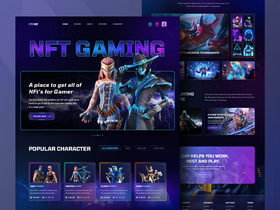 NFTs Gaming ~ Marketplace UI Design crypto cryptoart cryptocurrency exploration gaming landing page landing page marketplace nft nft design nft landing page nft ui ux nft website nftmarketplace nfts ui ui design ux ux design web design website