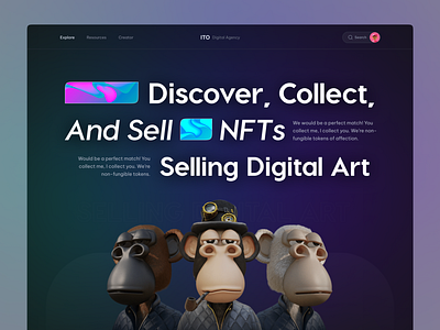 NFTs ~ Marketplace UI UX Design crypto cryptoart cryptocurrency exploration landing page marketplace nft nft design nft landing page nft ui ux nft website nftmarketplace nfts token ui ui design ux ux design web design website