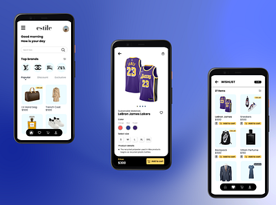 Android_UI/UX Design - luxury shopping app android concept e commerce fashion app graphic design ui ux design