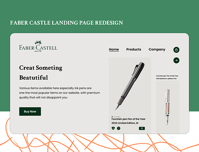 Website Redesign - Faber Castle Landing Page design ecommerce figma graphic design illustration ink pen landing page redesign website