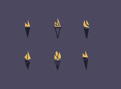 Torches branding design flame illustration logo torch