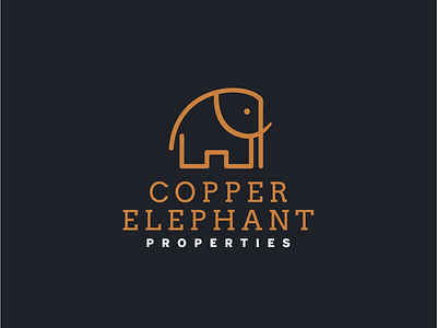 Copper Elephant Properties branding copper elephant logo logo design property